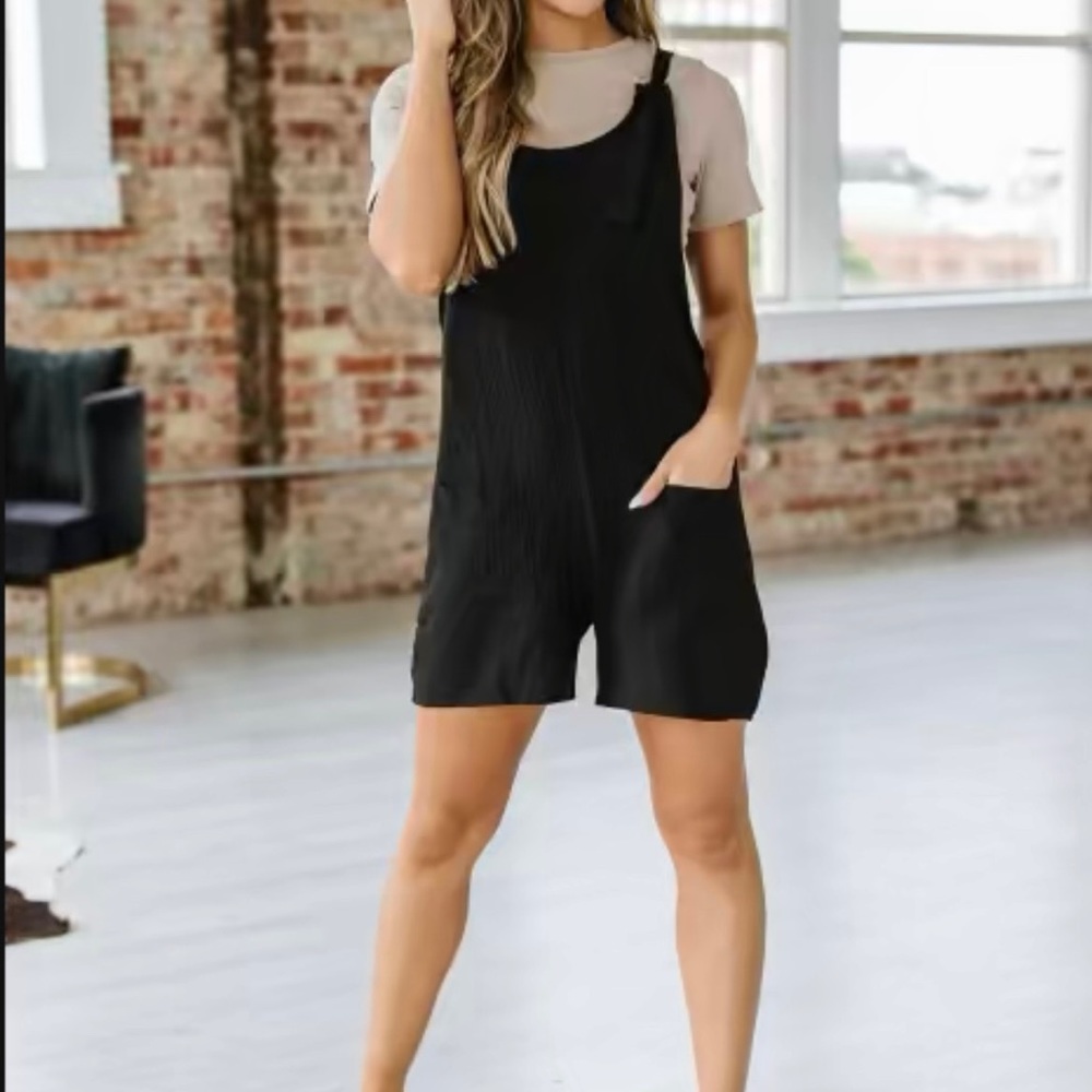 Black Romper Overalls